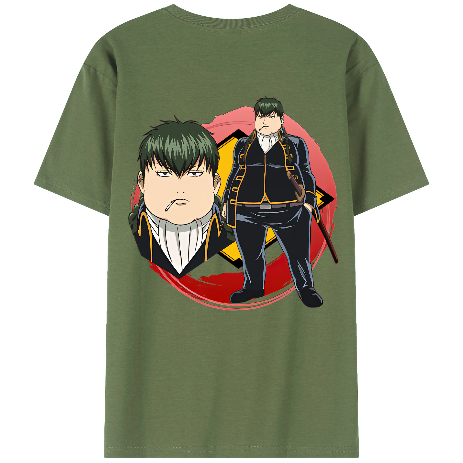 （画像用） ぎんたま 坂田銀時（さかたぎんとき） 神楽 志村新八（しむら しんぱち） GINTAMA Sakata Gintoki Kagura Shimura Shinpachi 綿100％ メンズ半袖Tシャツ（バックプリント） 通気性